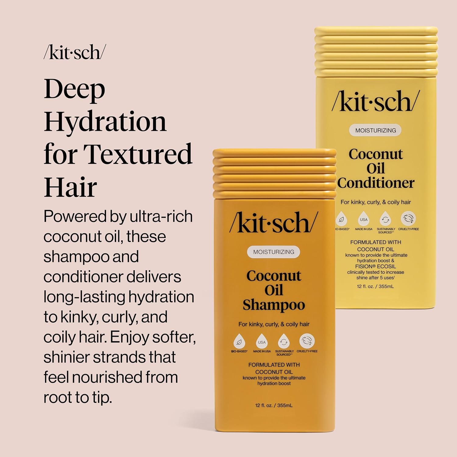 Thumbnail 4 de Kitsch Coconut Oil Shampoo and Conditioner Set – Moisturizing Hair Care for Dry, Curly, and Coily Hair