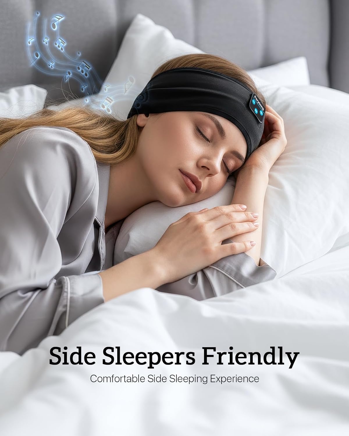 Detalle 2 de Perytong PTL01 Sleep Headband Headphones, Bluetooth 5.4, 40mm Speakers, 2-Pack