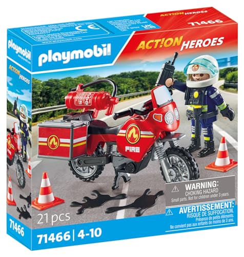 Detalle de Playmobil 71466 Pompier et Moto - Action Hereos