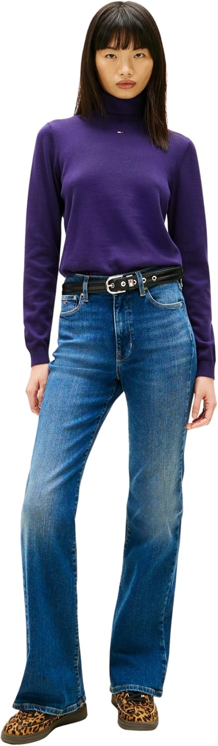 Thumbnail 3 de Tommy Jeans Pull Femme Essential à col roulé en maille côtelée