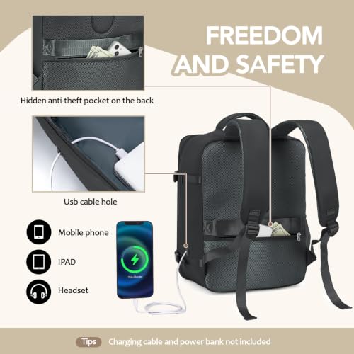 Detalle de Xkdoai Zaino da Viaggio 40x30x20 cm per Ryanair – Zaino a Mano Comfort