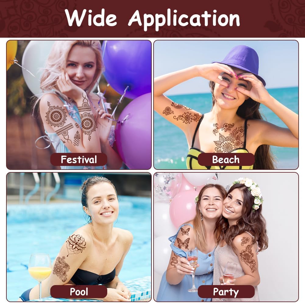 Thumbnail 3 de URAQT Pegatinas Tatuajes Temporales 12 hojas
