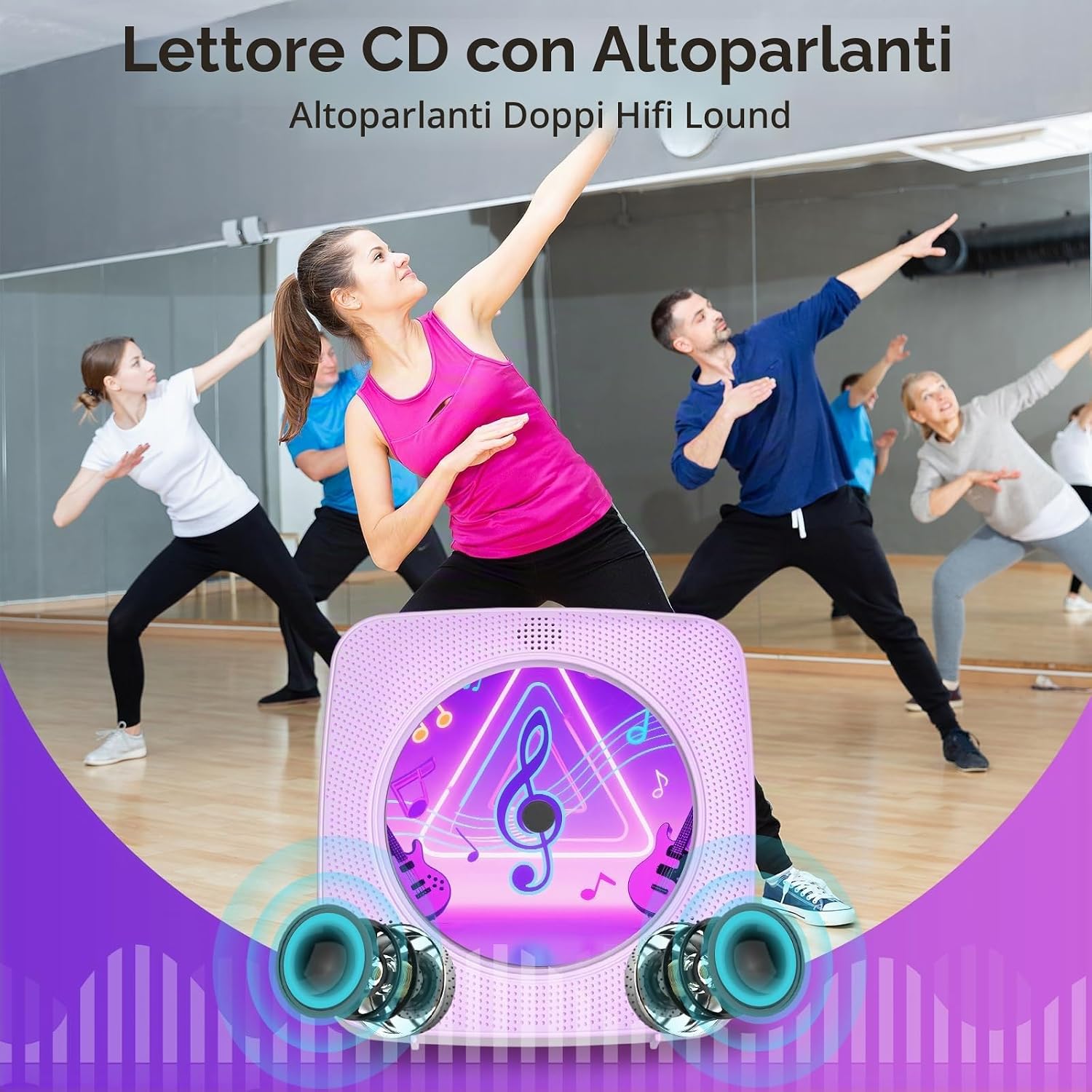 Thumbnail 3 de Lettore CD Portatile HiFi Kegaudio: Lettore CD Bluetooth con altoparlante integrato, montaggio a parete o uso da tavolo