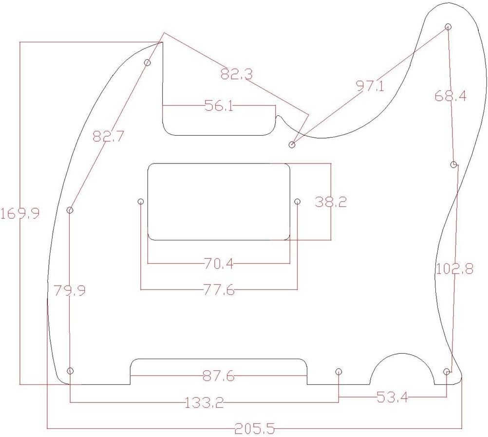 Detalle de KAISH Telecaster Pickguard 3-Ply