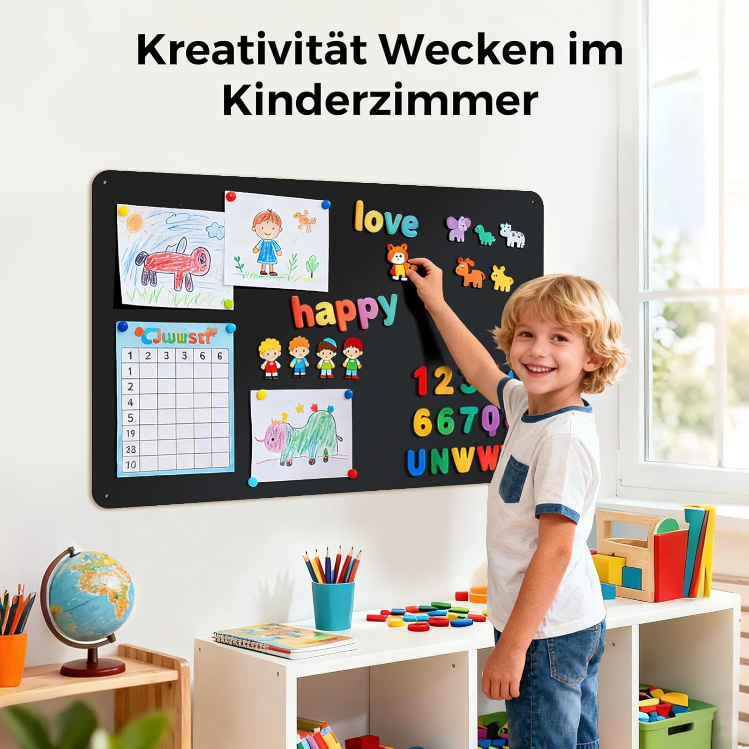 Thumbnail 3 de LYZZXI Magnettafel Schwarz 50x80 cm – Urlaubsmagnete Display Board mit starker Magnetkraft