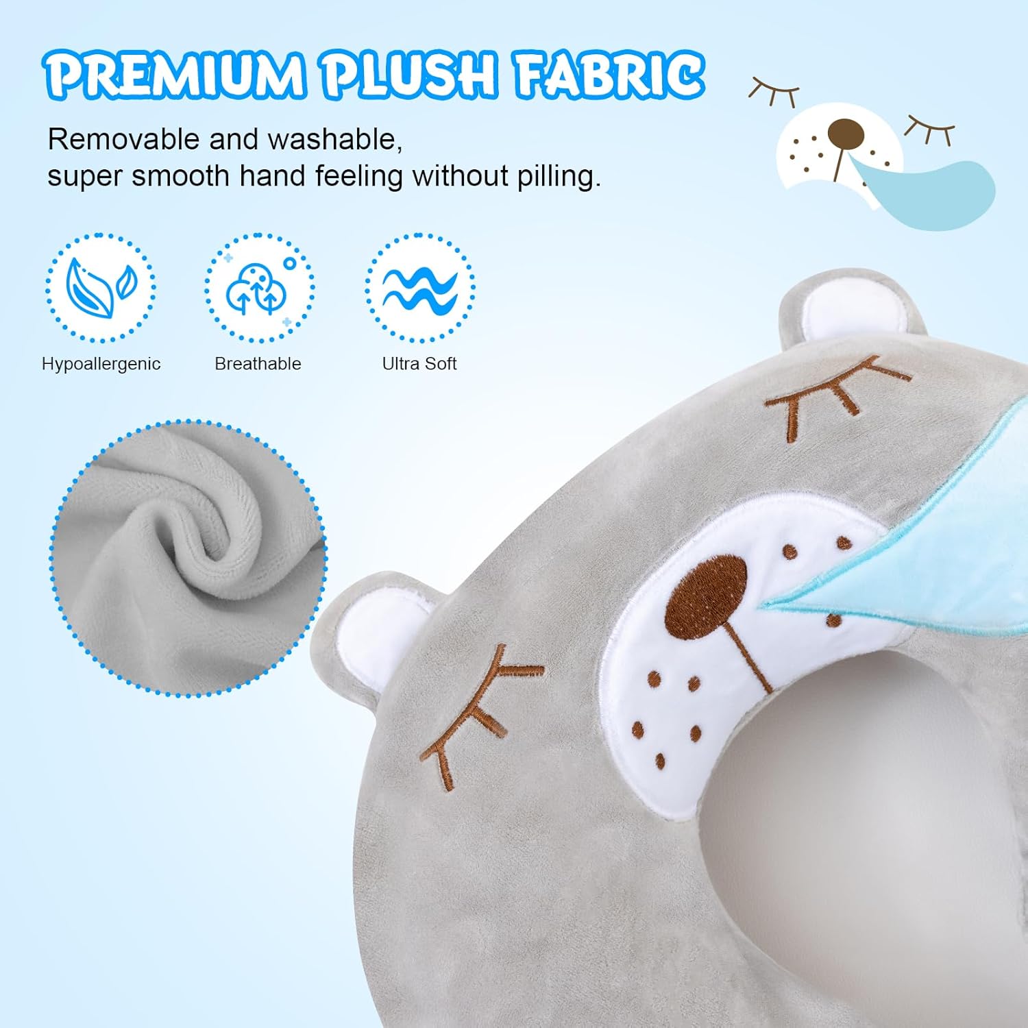 Thumbnail 1 de Cirorld Kids Travel Pillow: Plush Memory Foam Neck Support with Sleep Mask for Travel