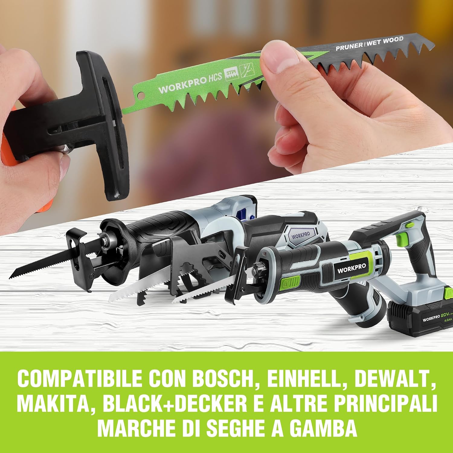 Detalle 2 de WORKPRO Lame per Sega 152 mm 5 pezzi
