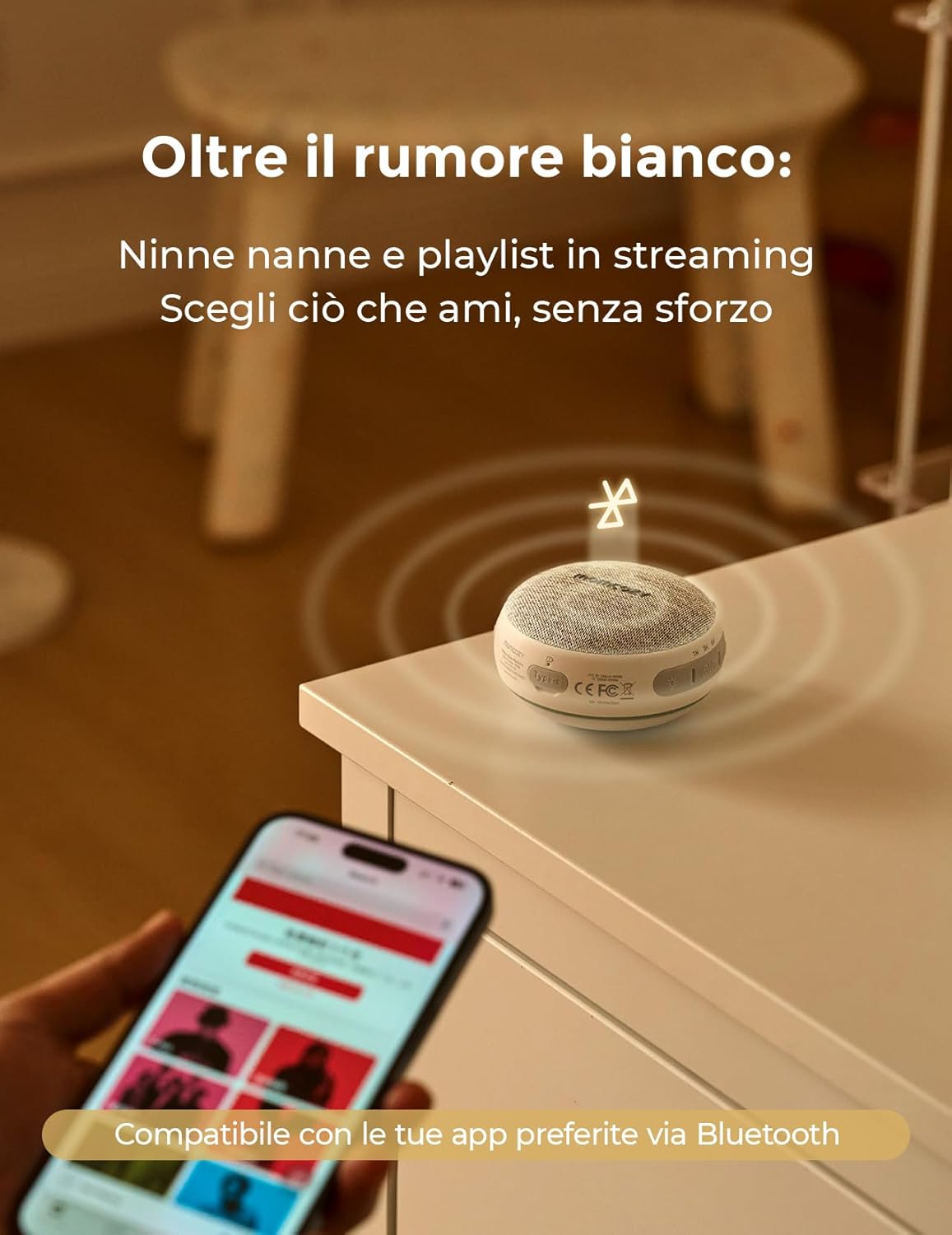 Thumbnail 6 de Momcozy Macchina Rumori Bianchi per Neonato WN06: Rumorebianco Portatile con Luce Notturna e Bluetooth