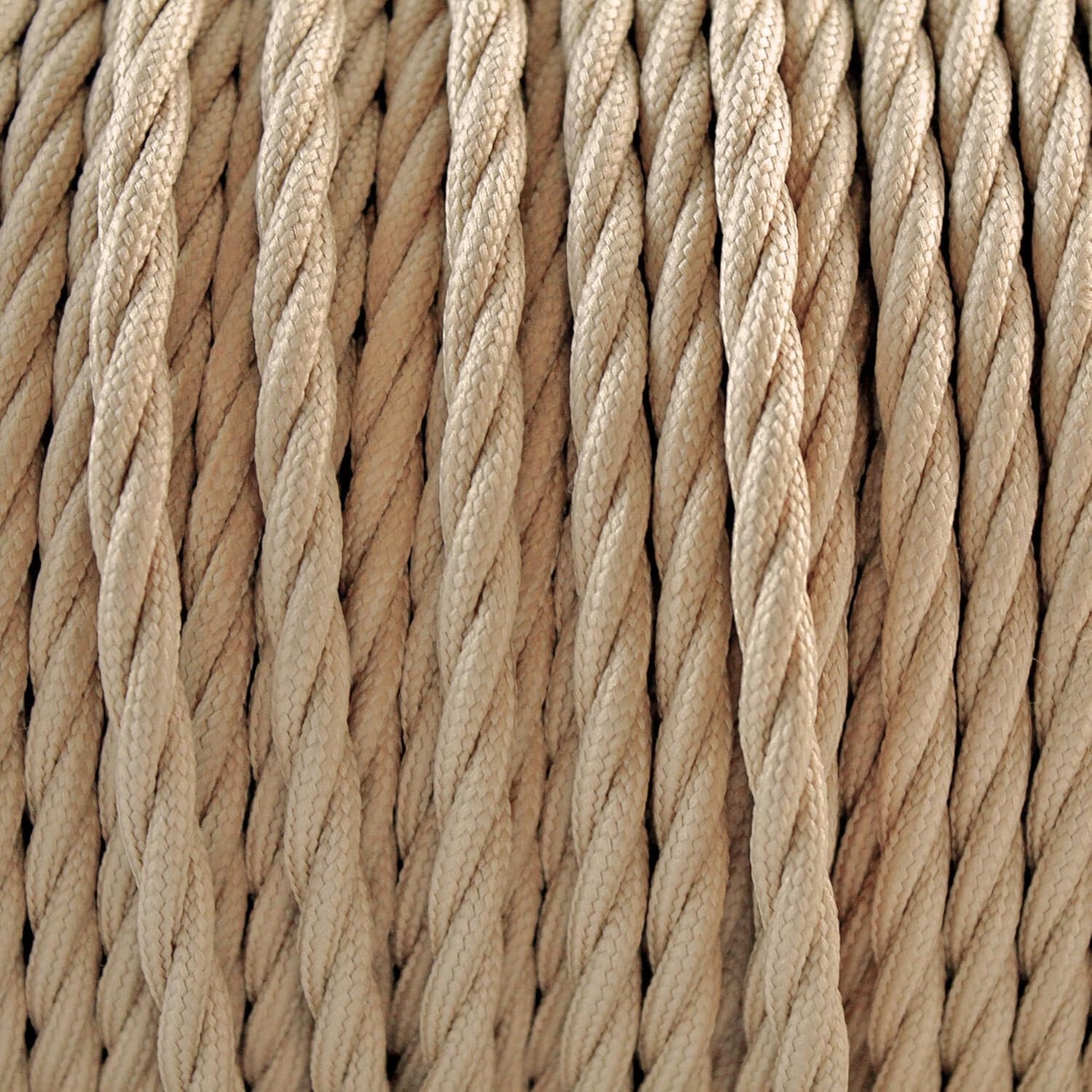 Detalle 2 de smartect Cavo elettrico tessile intrecciato marrone chiaro, tripolare 3 x 0,75 mm² da 10 metri (stile vintage)