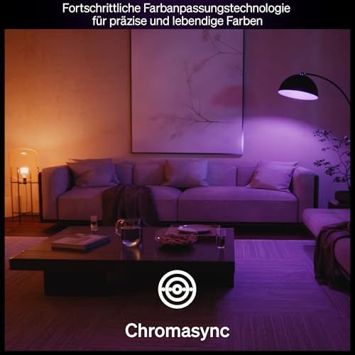 Detalle de Philips Hue Smart LED A60 Lampen, E27, 4er Pack – flexible Lichtwelten für Dein Home