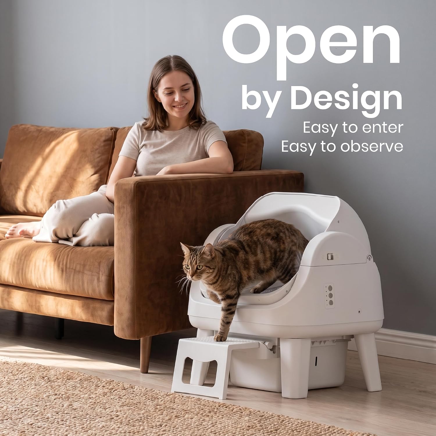 Detalle 1 de Automatic Cat Litter Box, Open-Top Design