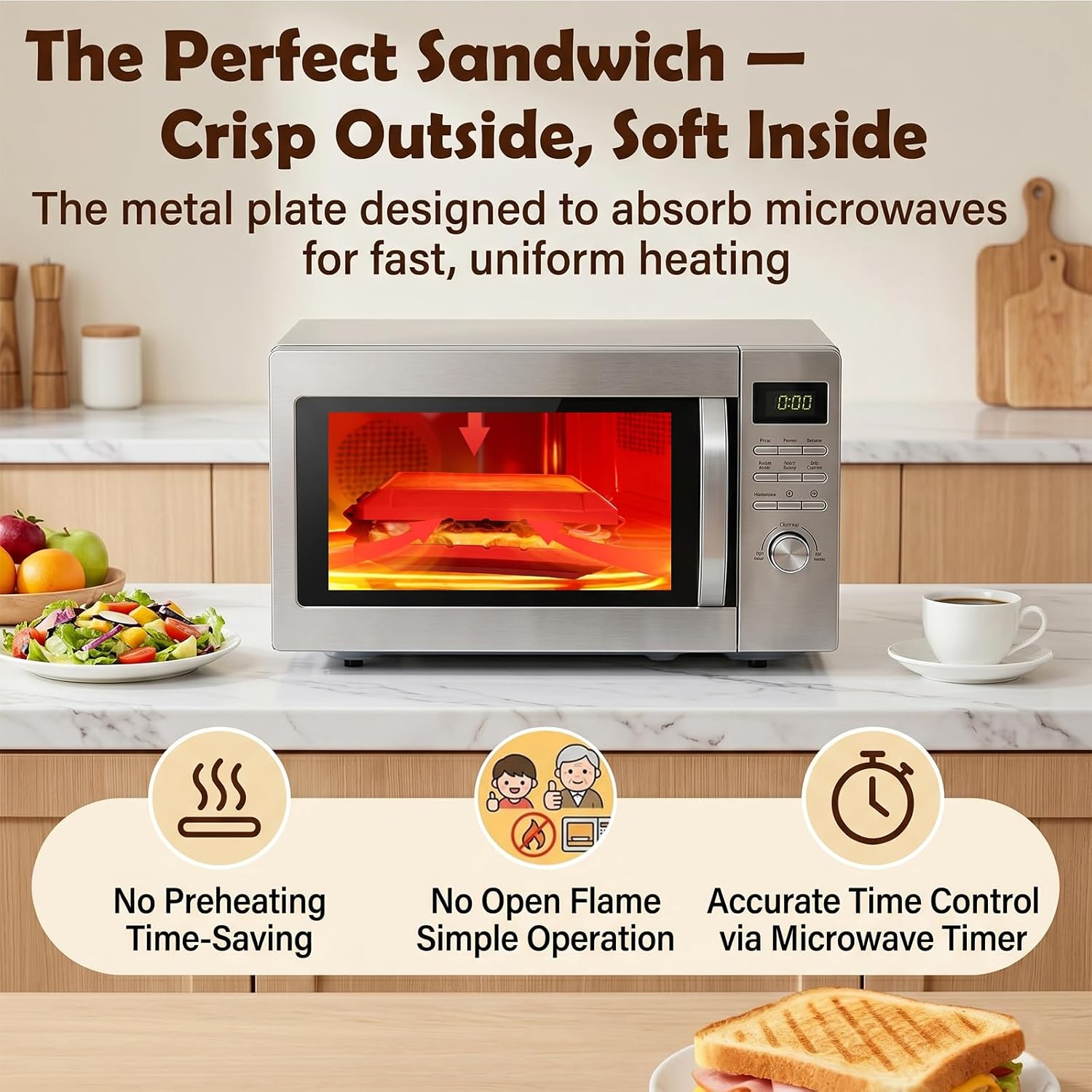 Thumbnail 2 de Microwave Sandwich Maker with Nonstick Plates