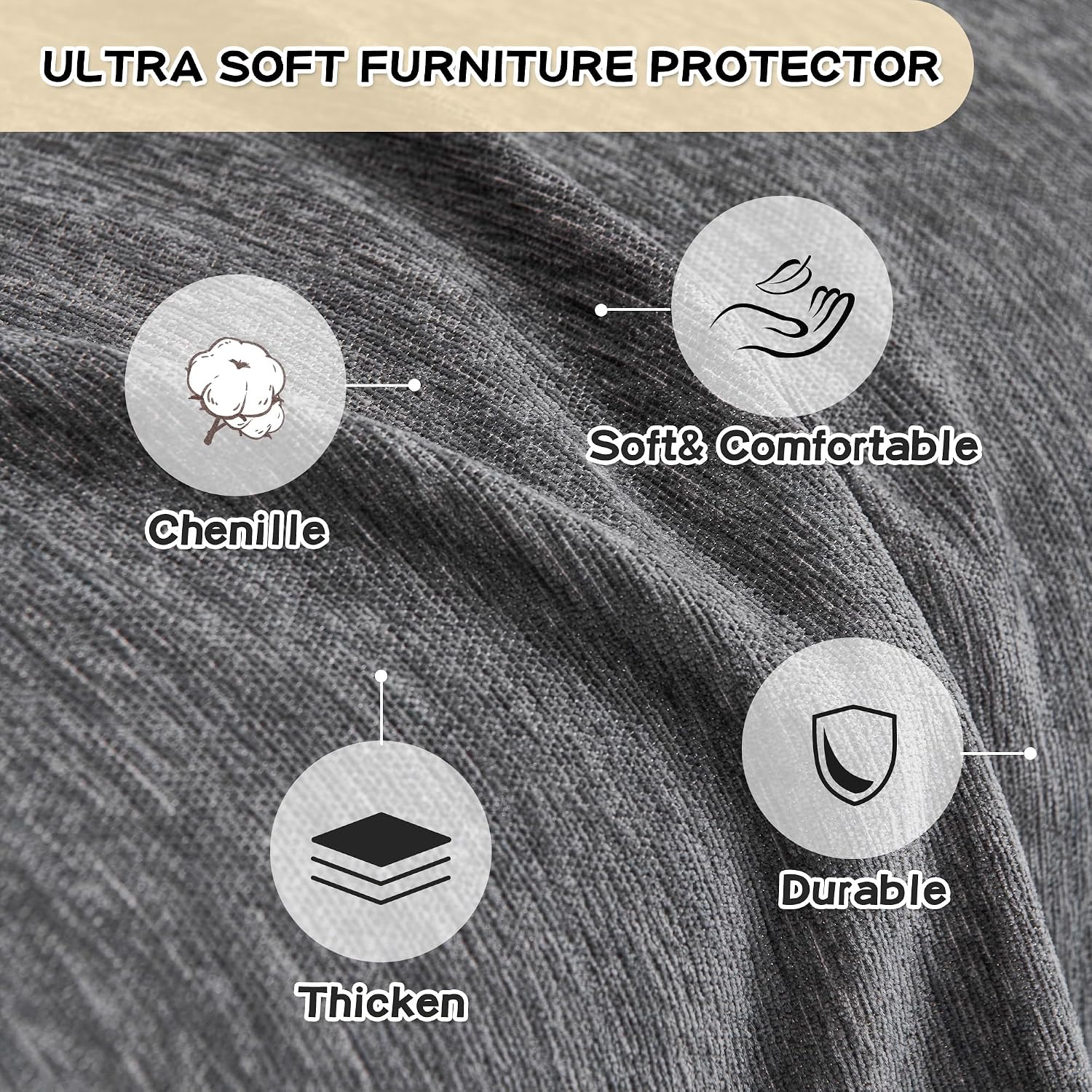 Detalle de MYSKY HOME Sectional Sofa Cover, 71 x 118 in