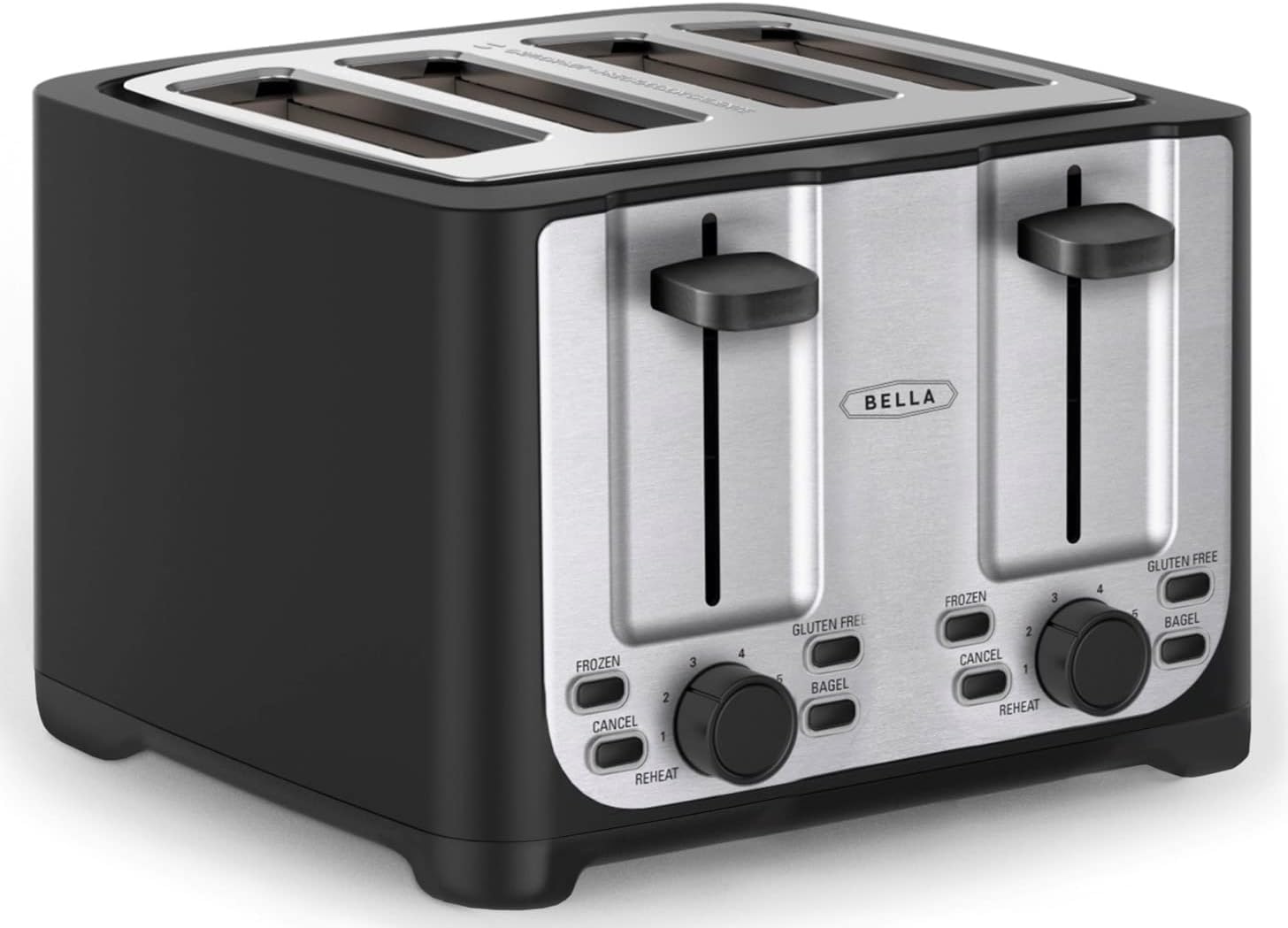 bella 4 Slice Toaster with Auto Shut Off, Extra Wide Slots and Removable Crumb Tray