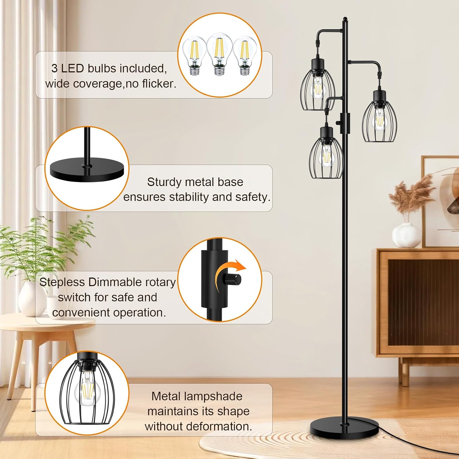 Thumbnail 4 de AmazeFan 68" Dimmable Floor Lamp 2400LM