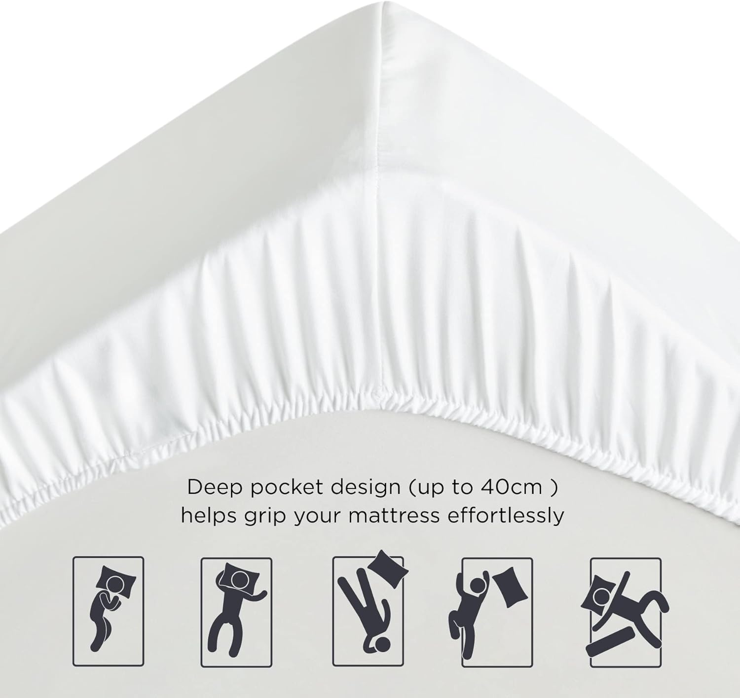 Thumbnail 4 de Bedsure Double Sheet Deep 16 inch