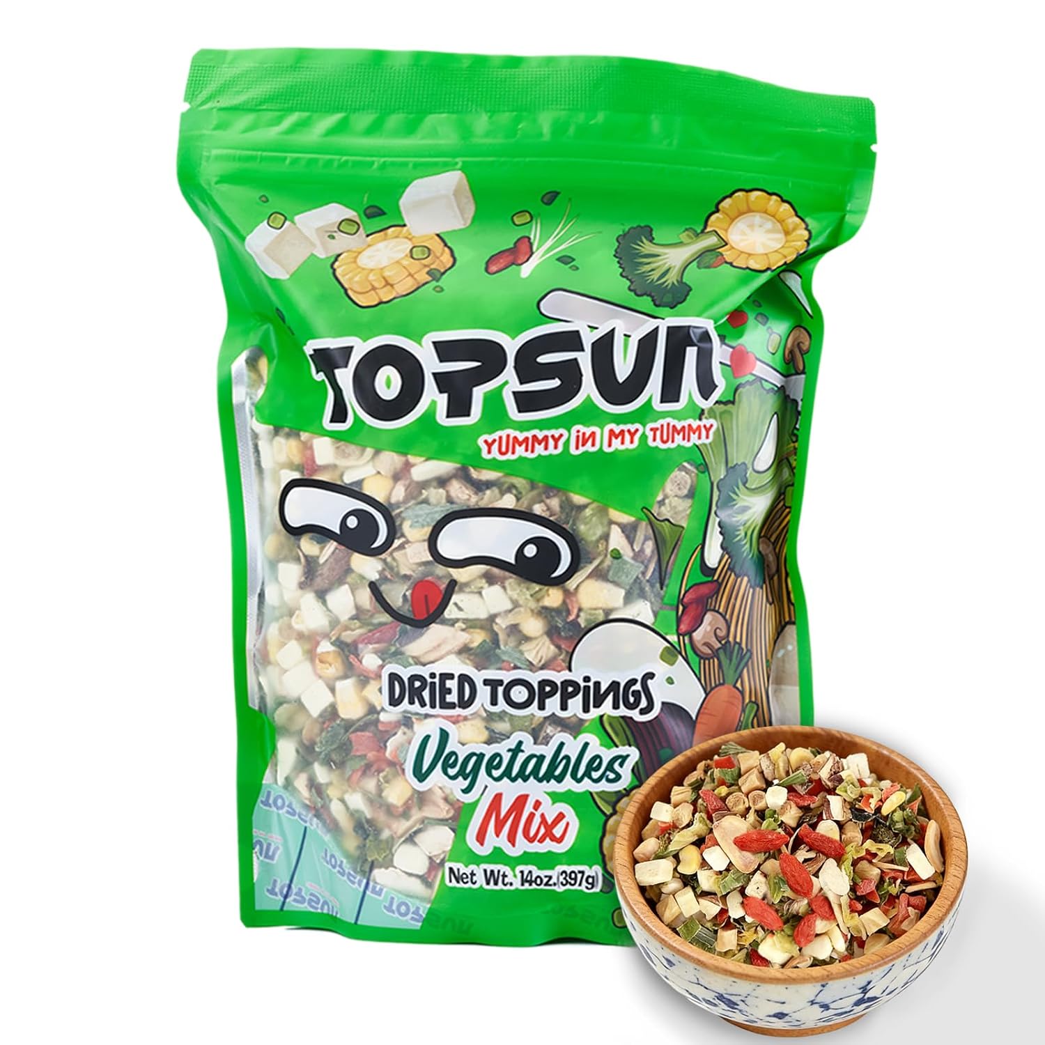 Detalle de Vegan Dried Ramen Toppings, 14 oz 12-Veggie Mushroom & Goji Mix