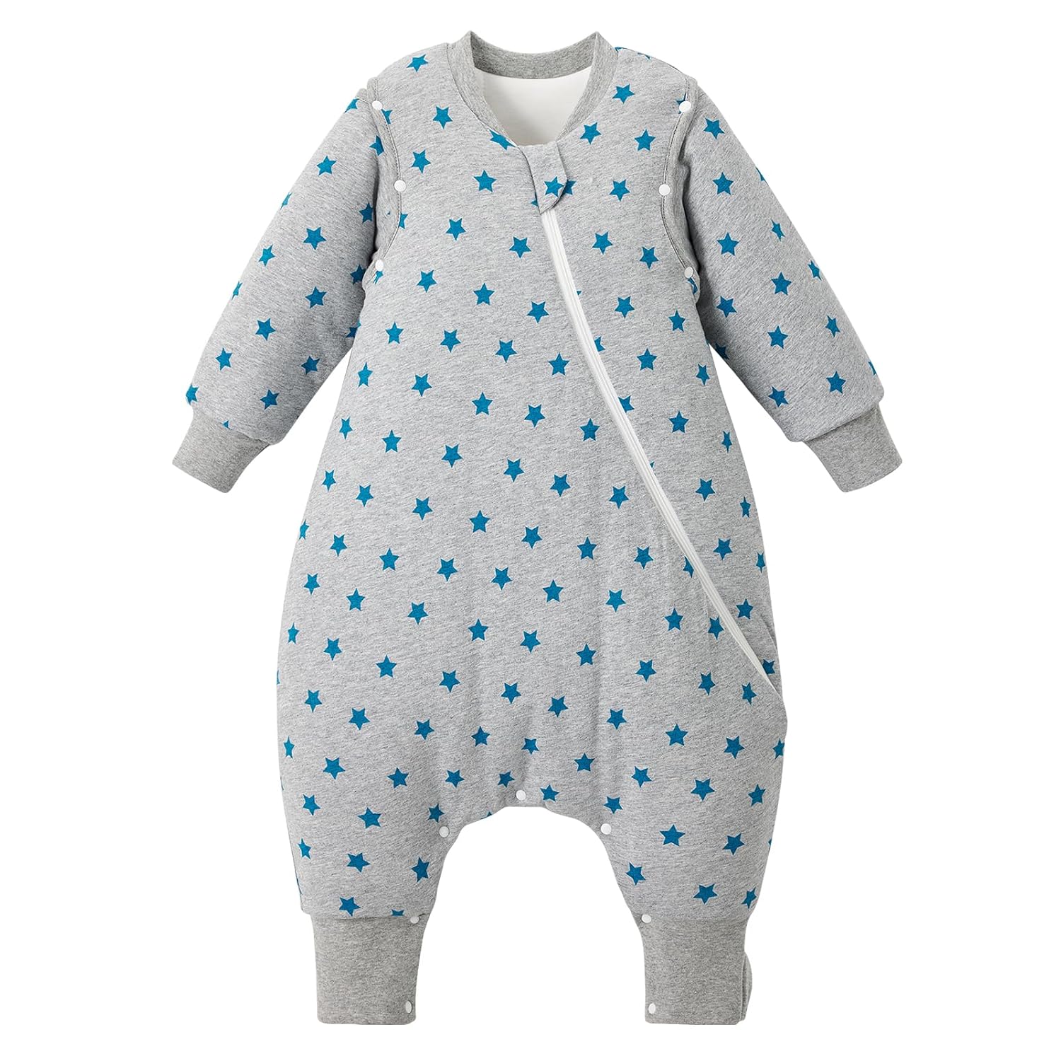 Detalle de Duomiaomiao Baby Schlafsack mit Füßen – 100% Baumwolle, TOG 2.5, 65–95 cm