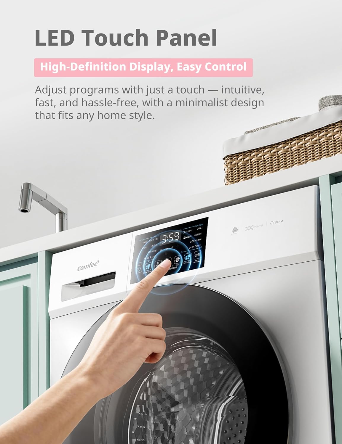Thumbnail 6 de COMFEE' 10kg Washing Machine A-10% Energy Class 1400rpm BLDC Motor White