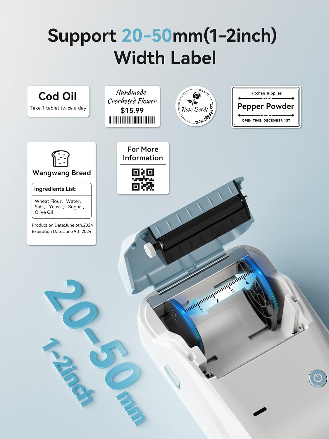 Detalle 2 de NIIMBOT B1 Thermal Label Maker with Bluetooth and 3 Label Rolls