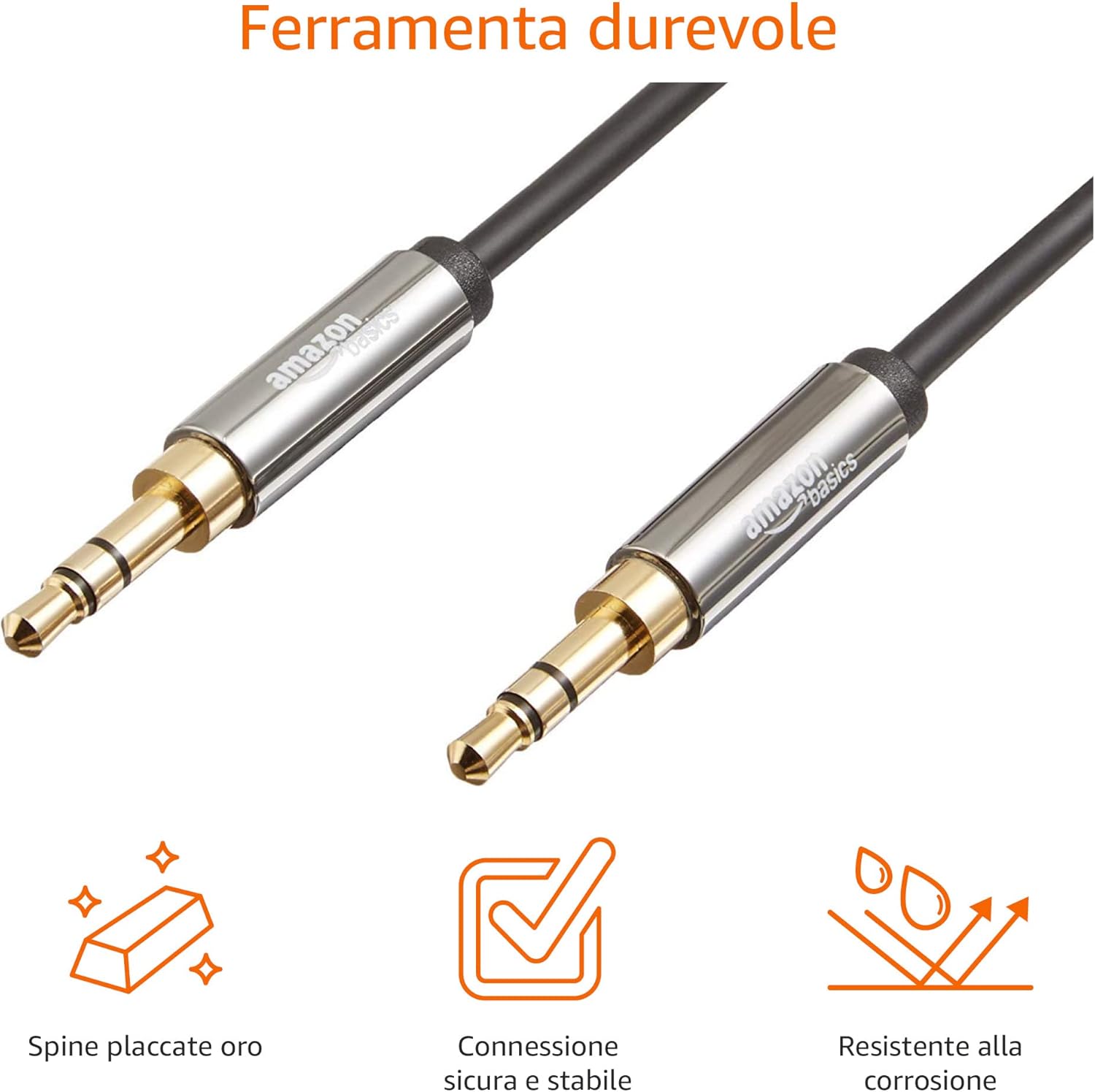 Detalle de Amazon Basics cavo audio stereo 3,5 mm maschio-maschio (2,4 m)