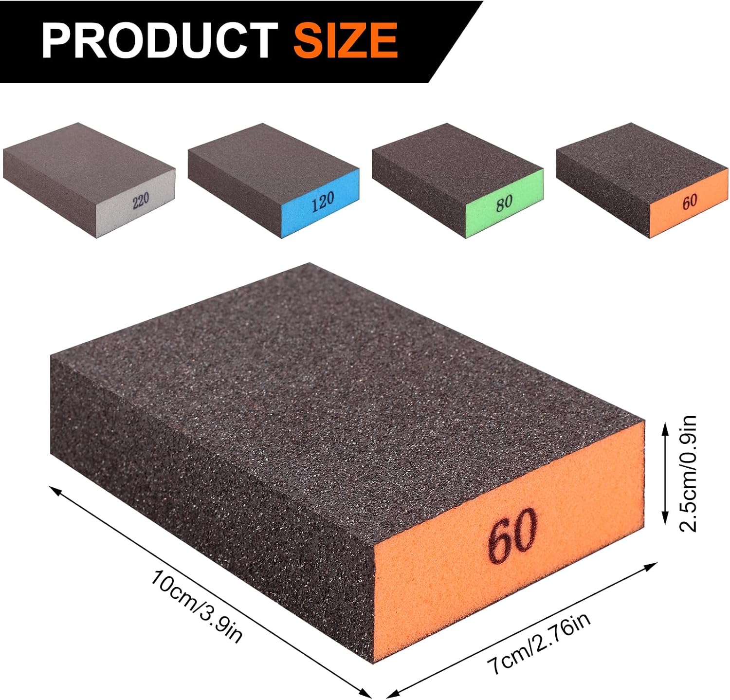Detalle 2 de Romeda Sanding Sponges, 8-Pack with 60/80/120/220 Grits