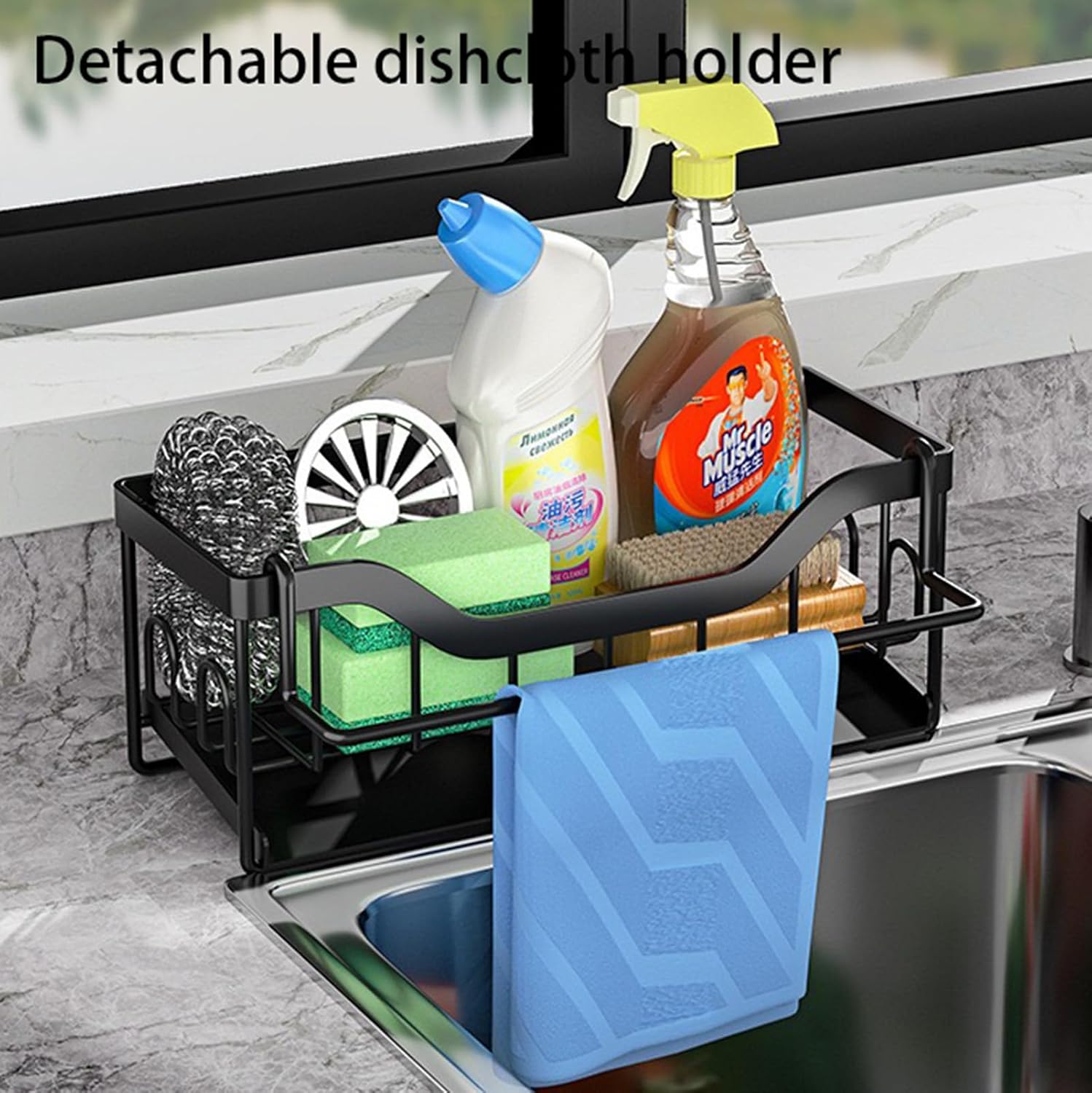 Thumbnail 6 de Koolkasa SL-01 gootsteenorganizer met spons- en handdoekhouder, donkergrijs