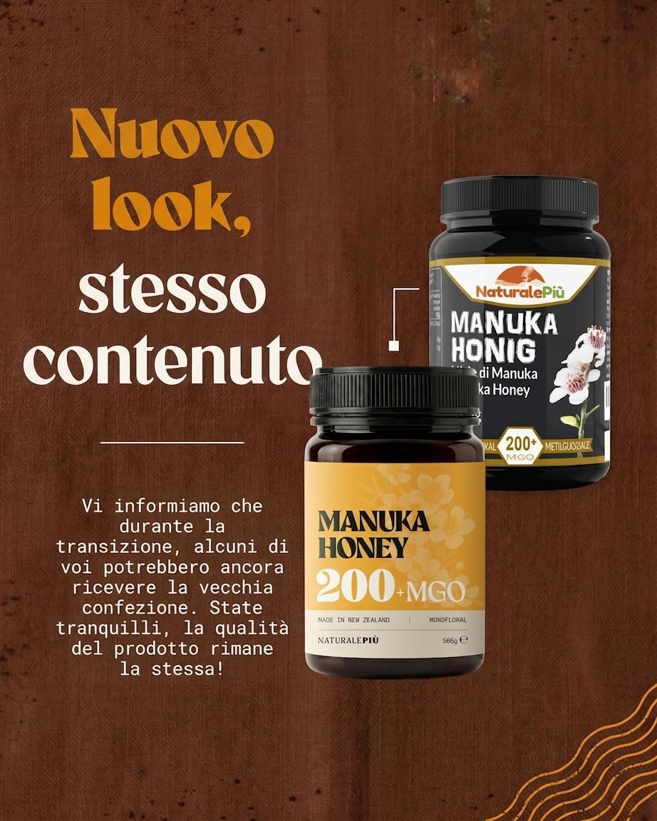 Detalle de NaturalePiù Miele di Manuka 200+ MGO, 500g dalla Nuova Zelanda