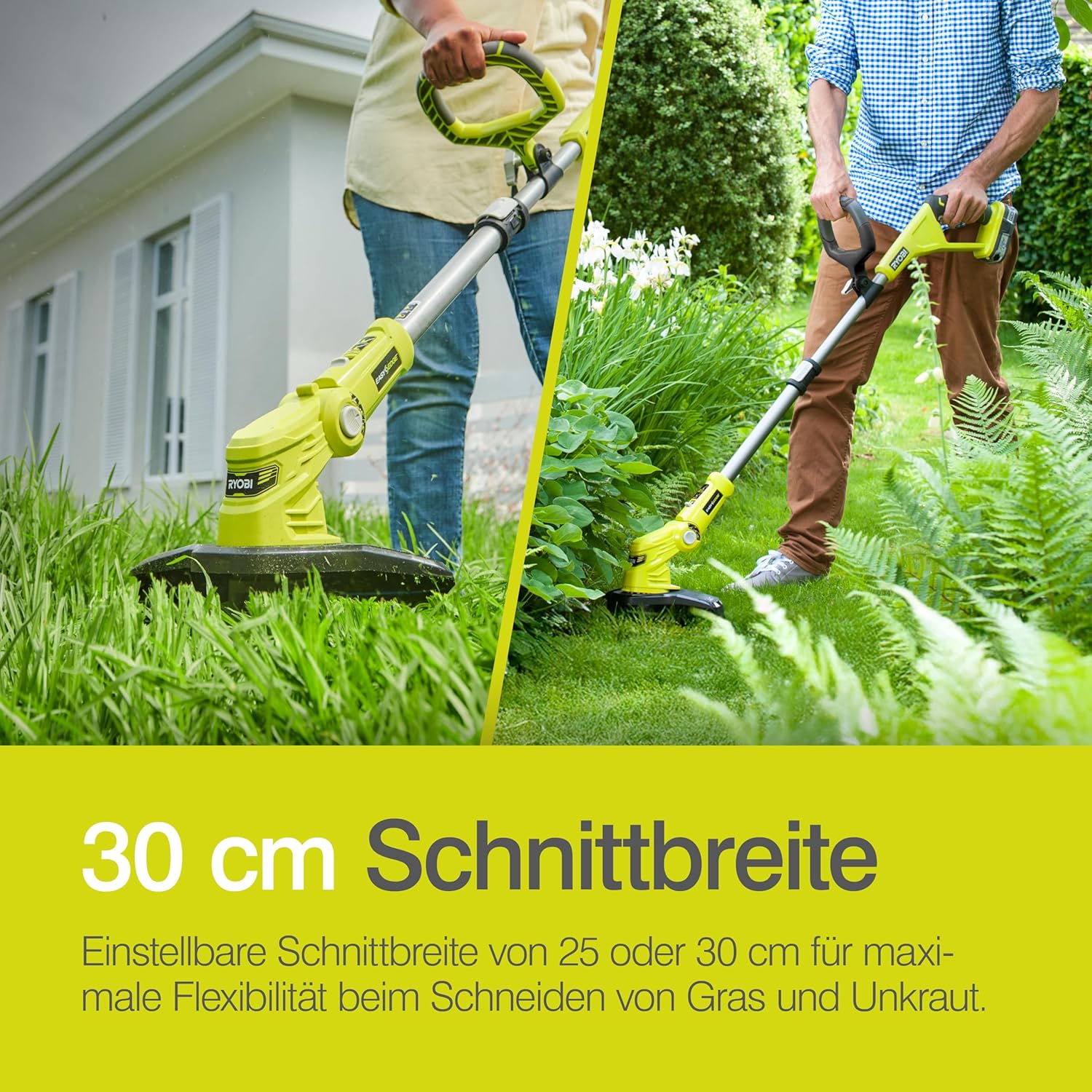 Thumbnail 2 de RYOBI 18 V ONE+ Akku-Rasentrimmer OLT1832 – Schnittbreite 25–30 cm, 3-fache Schnittwinkelverstellung, ohne Akku/Ladegerät