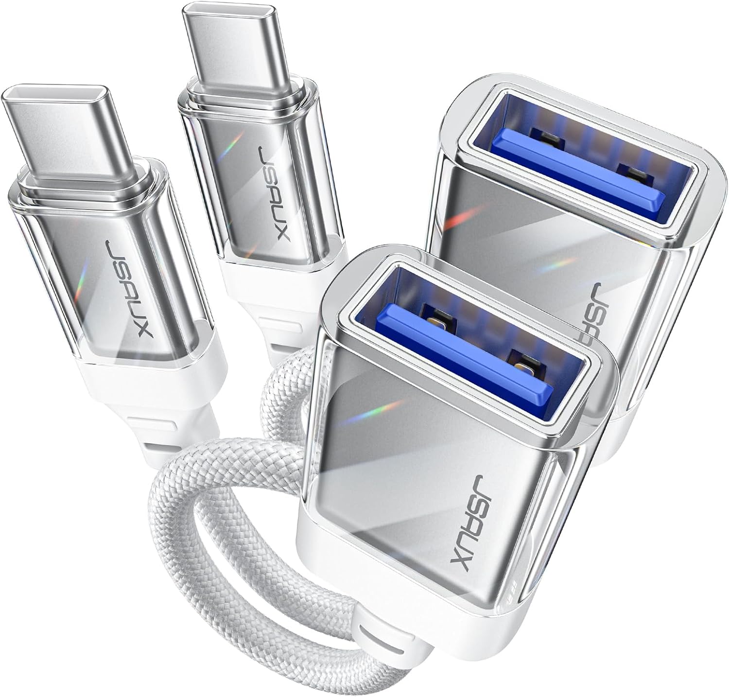 Detalle de JSAUX CD0059 USB-C to USB-A Adapter, USB 3.0 OTG, 2-Pack