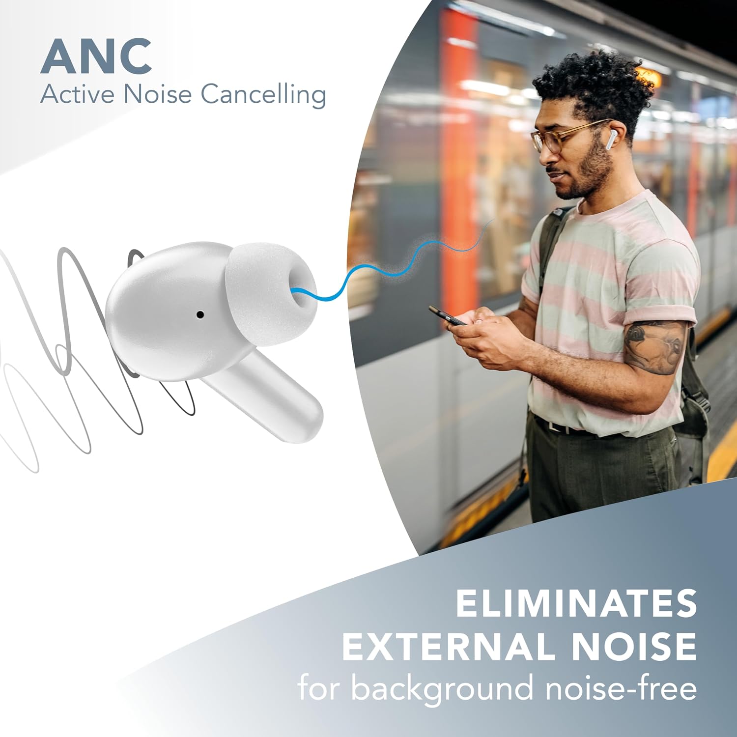Thumbnail 1 de Music Sound Numia: kabellose In-Ear-Kopfhörer mit ANC, Transparenzmodus und 30 Stunden Laufzeit (blau)