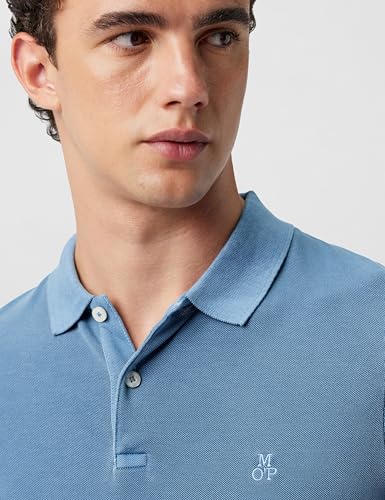 Detalle de Marc O’Polo Polo-Shirt kurzarm mit Stretch – Shaped Fit, Murphy Marine, 3XL