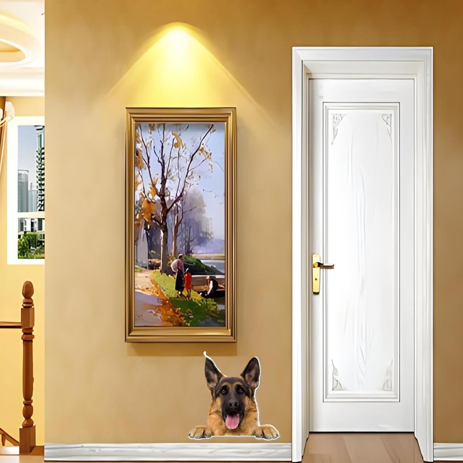 Detalle de Autoaufkleber Belgische Malinois – 15 cm, reflektierendes 3D-Tiermotiv, wasserdicht