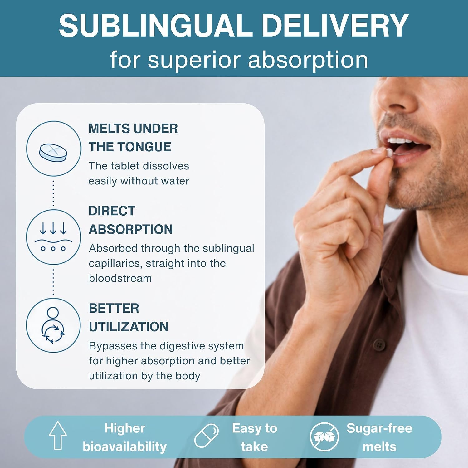 Detalle 2 de Igennus IGN224 Sublingual Vitamin B12 Complex, 3 Forms, Sugar-Free