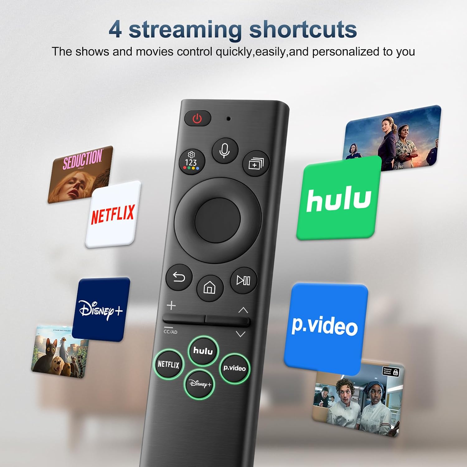 Detalle de Samsung TV Universal Voice Remote (2019-2026) — Replacement Remote with 4 Shortcuts