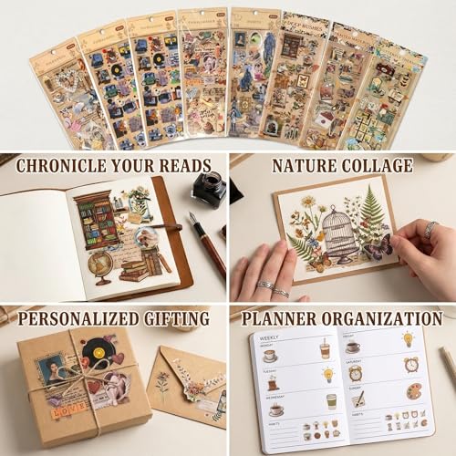 Thumbnail 3 de YEDOUALE 480 Pz Adesivi Scrapbooking – Set completo 24 Fogli per Bullet Journal, Junk Journal e Fai da Te