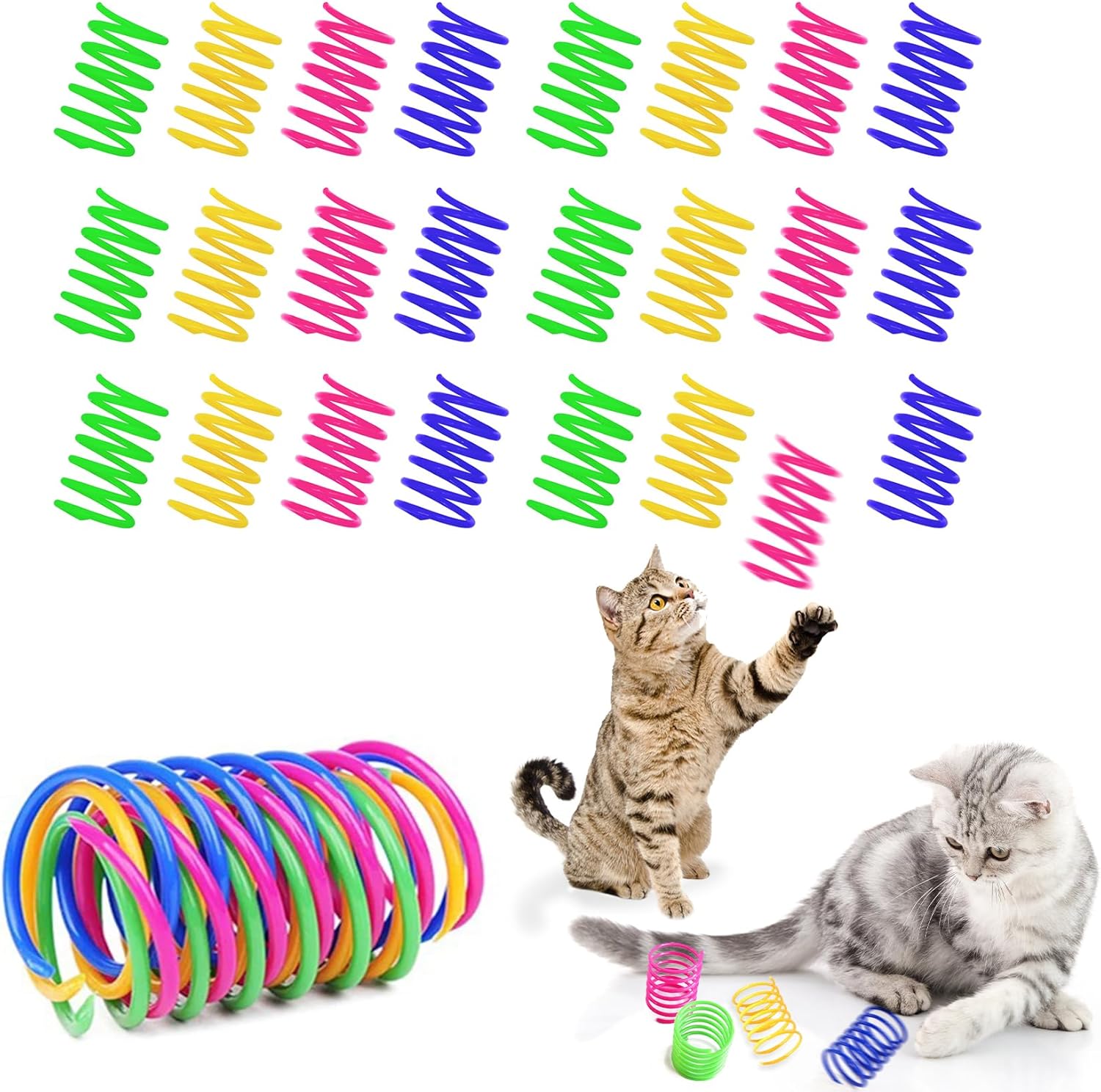 Detalle de Eupneicu Katzen Spielzeug – 24 Stück Spiral-Katzenspielzeug für drinnen