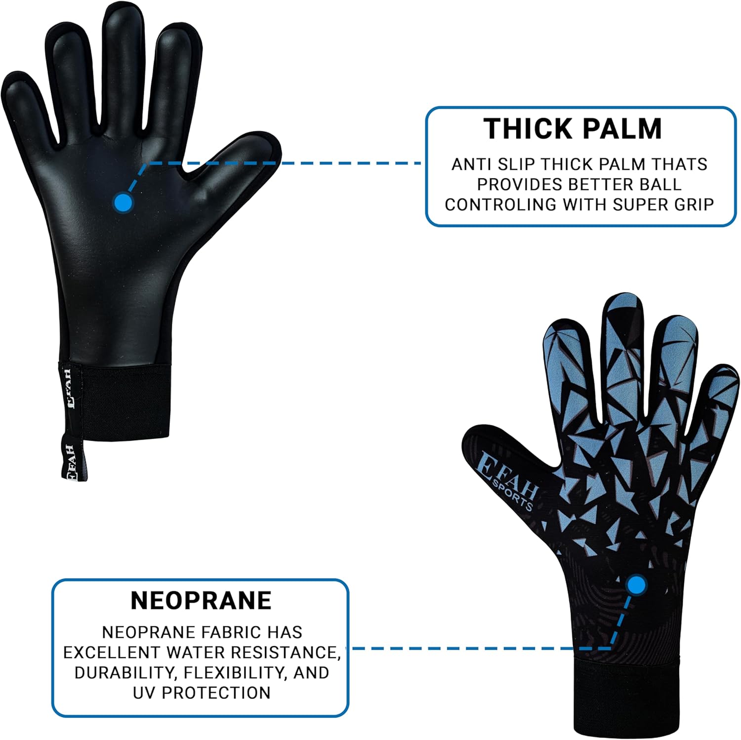 Detalle 2 de EFAH SPORTS Football Goalkeeper Gloves for Youth
