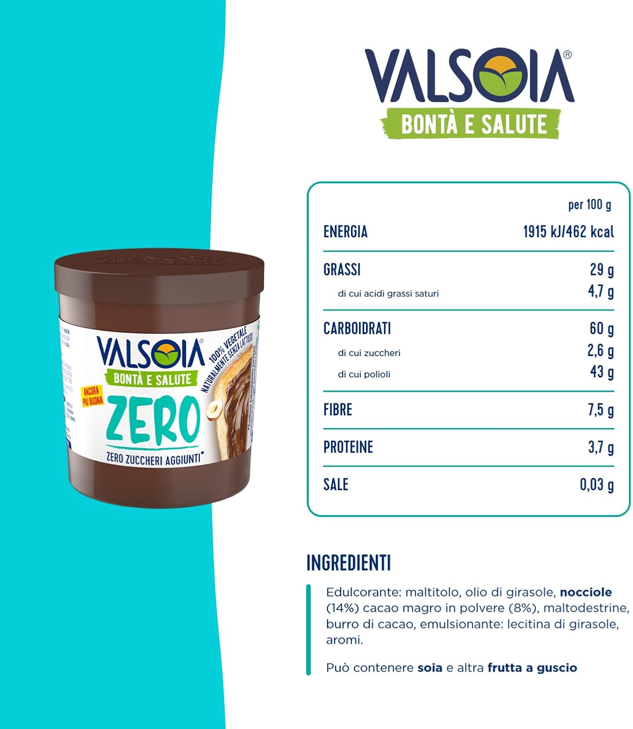 Thumbnail 1 de Valsoia Crema Vegetale Nocciole 200 g 🍫