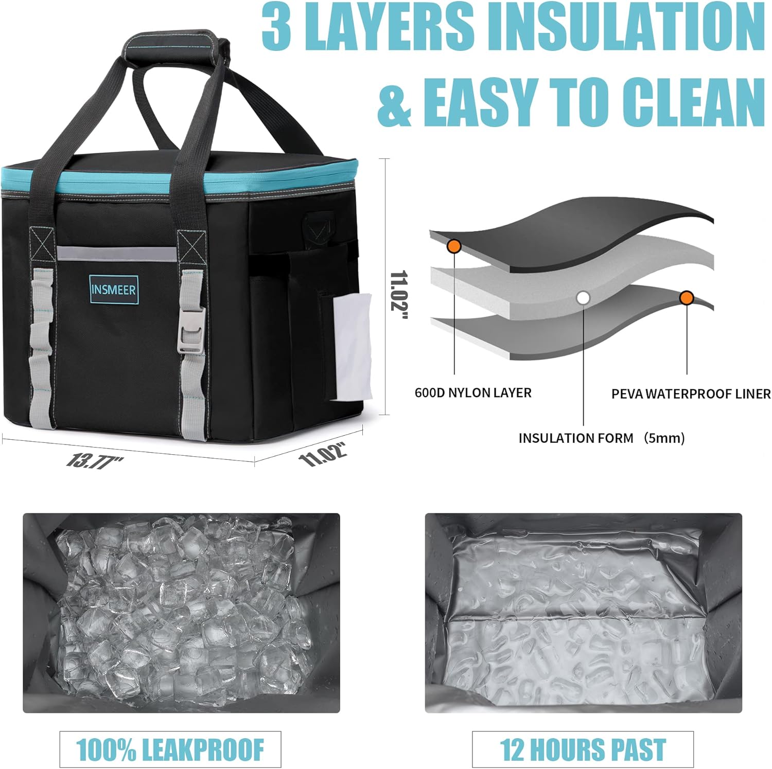Thumbnail 1 de INSMEER Small Cool Bag 65 Can: Foldable Soft Cooler for Beach, Picnic and Travel