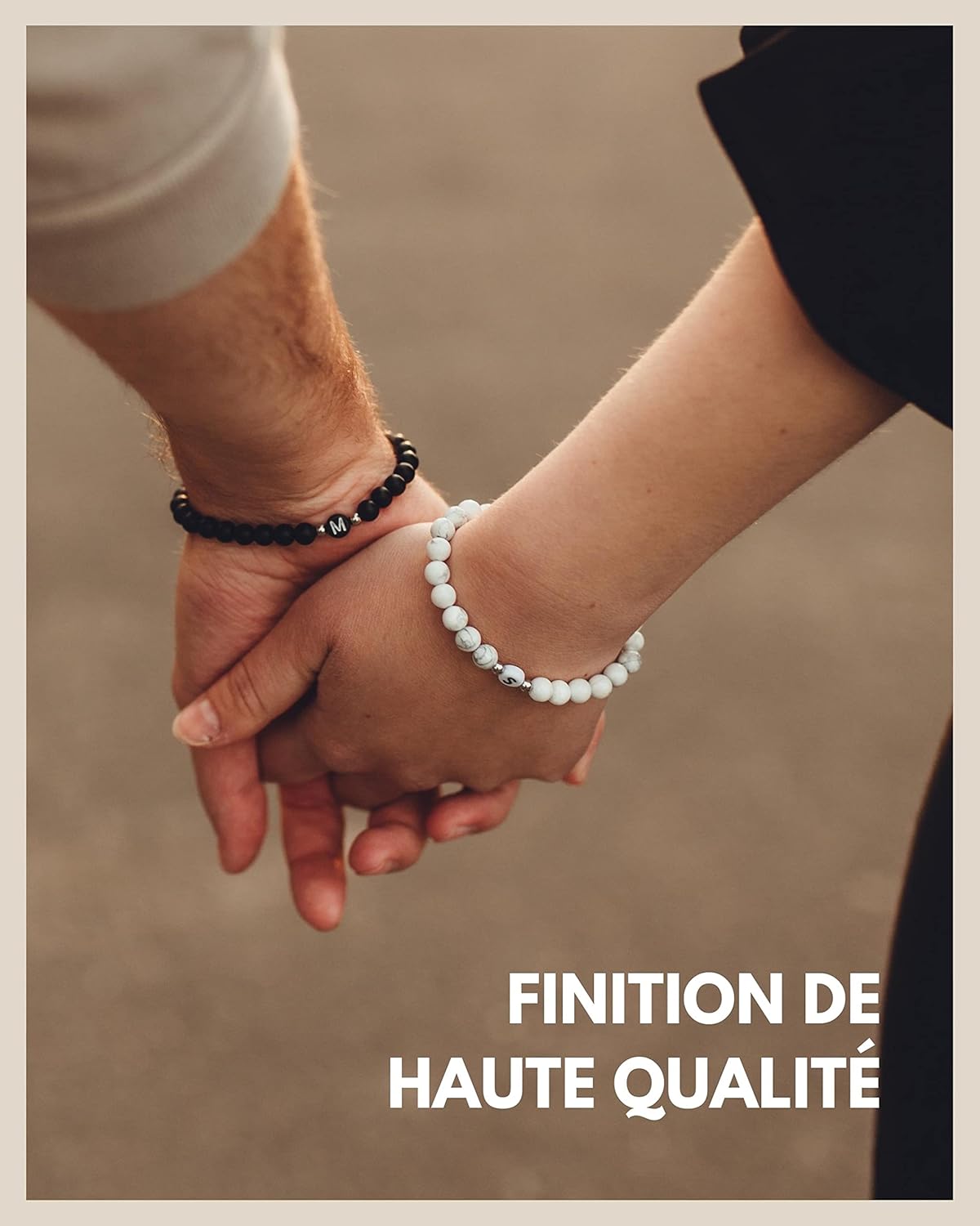 Thumbnail 5 de Bracelet avec lettres en or 18K plaqué or véritable – pendentif gravé des initiales