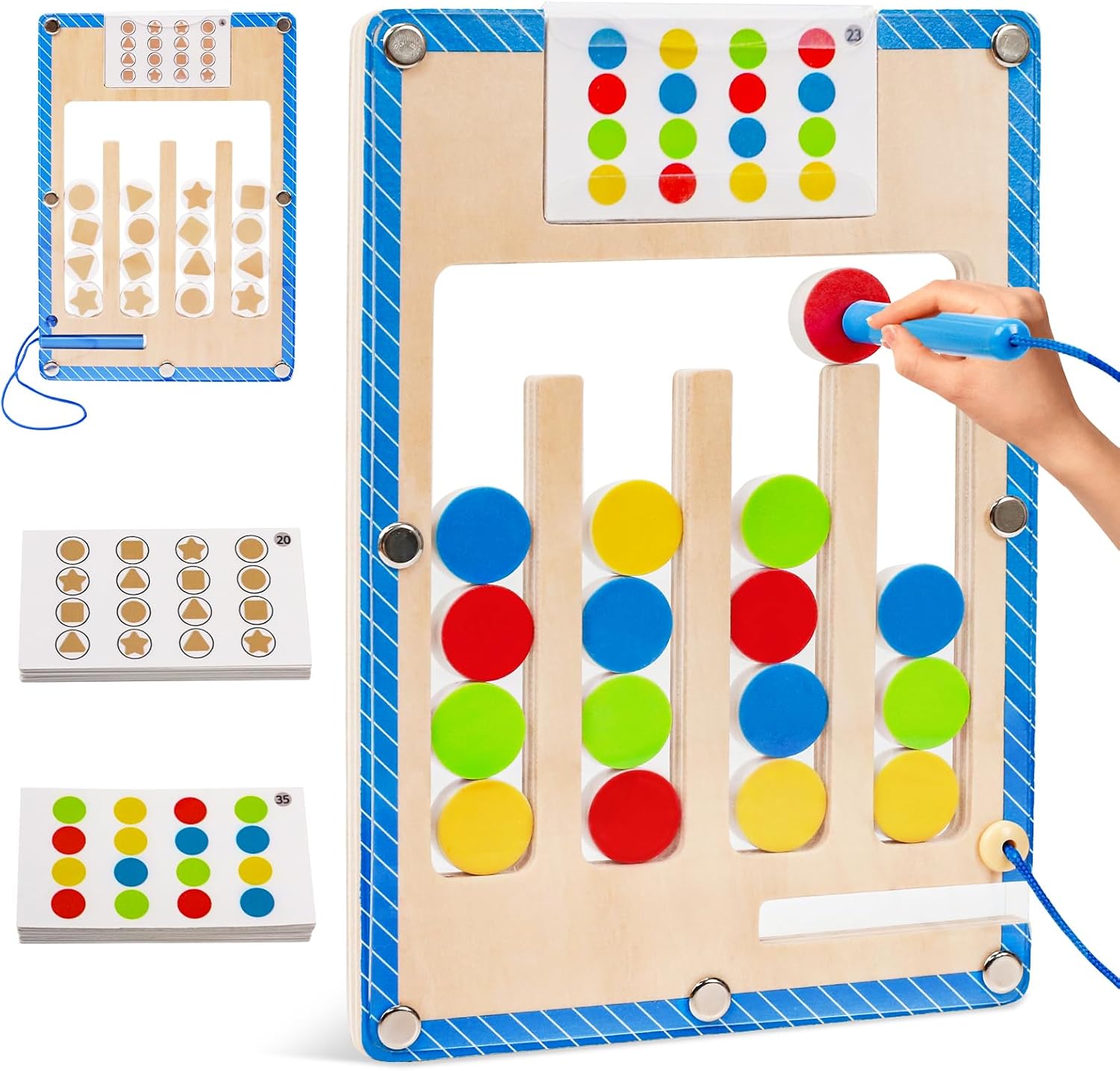 Detalle de XIAPIA Montessori Spielzeug ab 3–5 Jahre: 2-in-1 Reise-Puzzle fürs Kind und die Familie