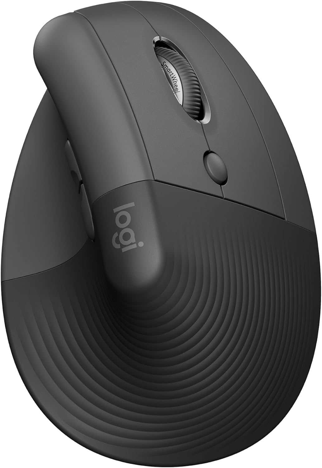 Detalle de Logitech Lift mouse ergonomico verticale senza fili con ricevitore Bluetooth o Logi Bolt USB, 4 tasti, click silenziosi – grigio