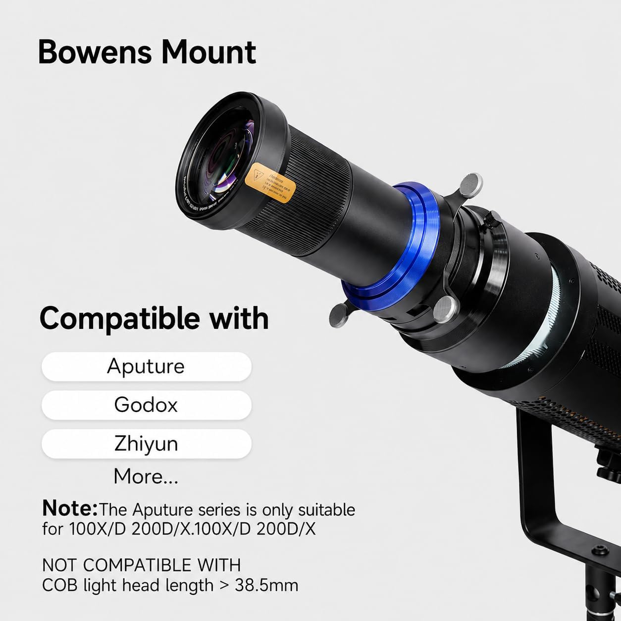 Detalle 2 de Bowens Mount Snoot Spotlight Gobo Projector with 4-Leaf Barndoor for Bowens-Mmount lights