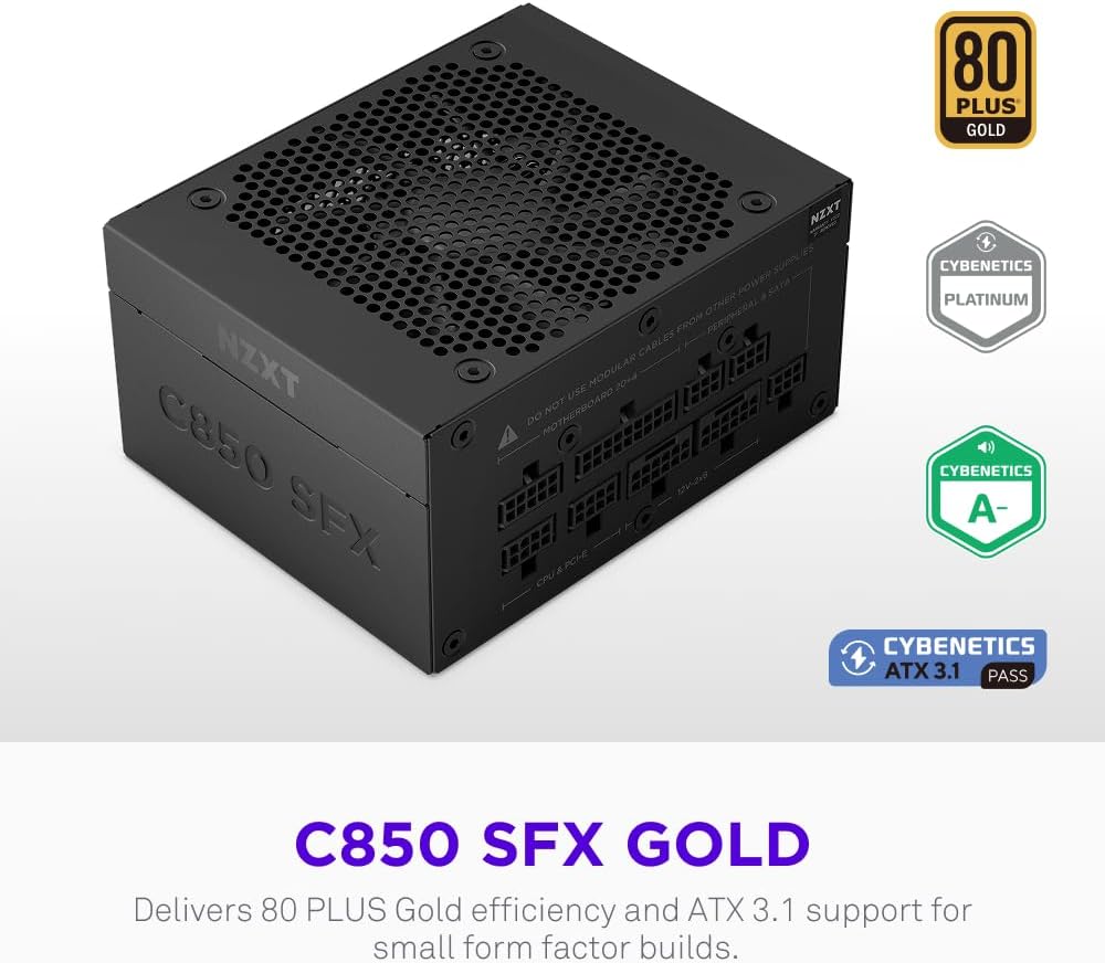 Detalle 2 de NZXT C850 SFX Gold – 850W Tiny Power, Big Performance