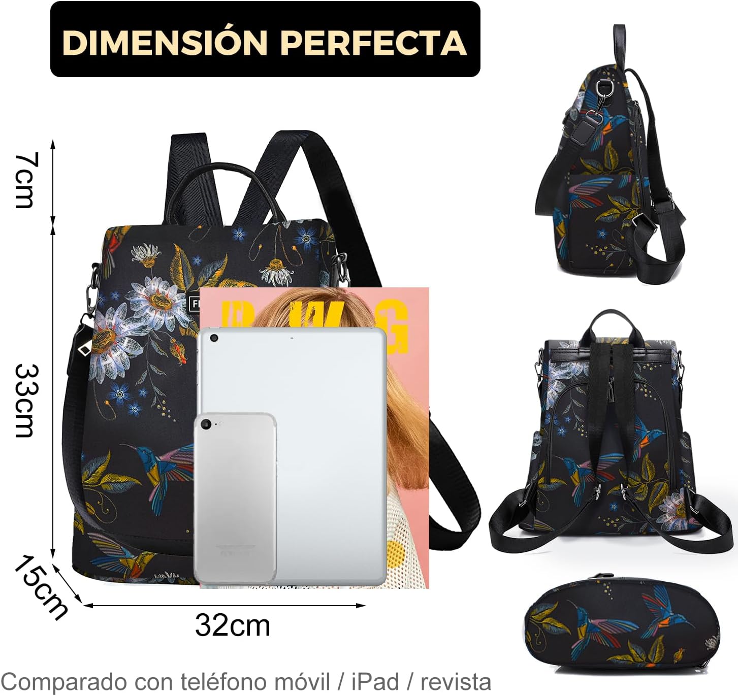 Detalle 2 de Fmeida Mochila Antirrobo Mujer 32x15x33 cm