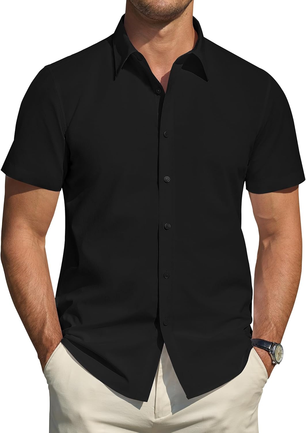 Thumbnail 6 de J.VER Herren Kurzarmhemd mit Fleckenschutz, Regular Fit (Sommer, Stretch)