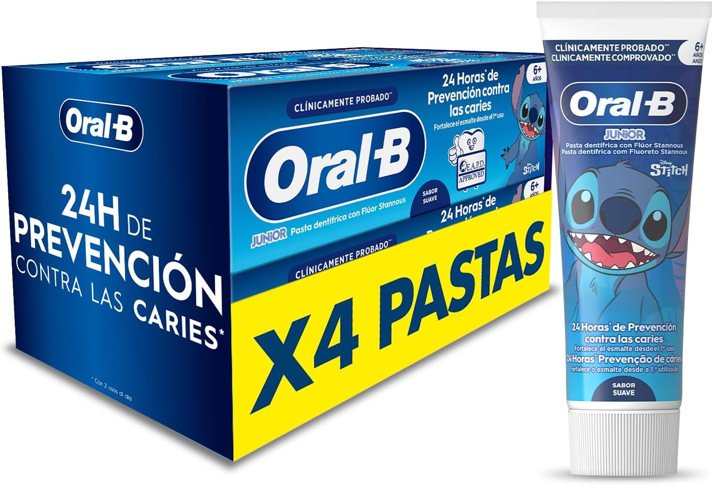 Detalle de Oral-B Pro Junior Disney Stitch pasta dientes niños