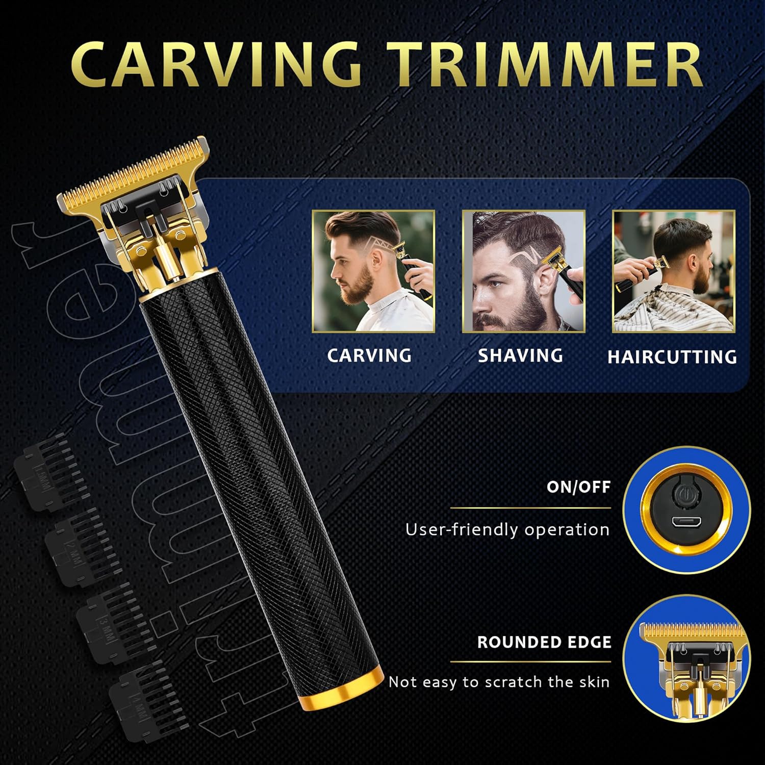 Detalle 2 de LQT Men’s Hair Clippers Kit with LED Display (4-Piece Cordless Grooming Set)