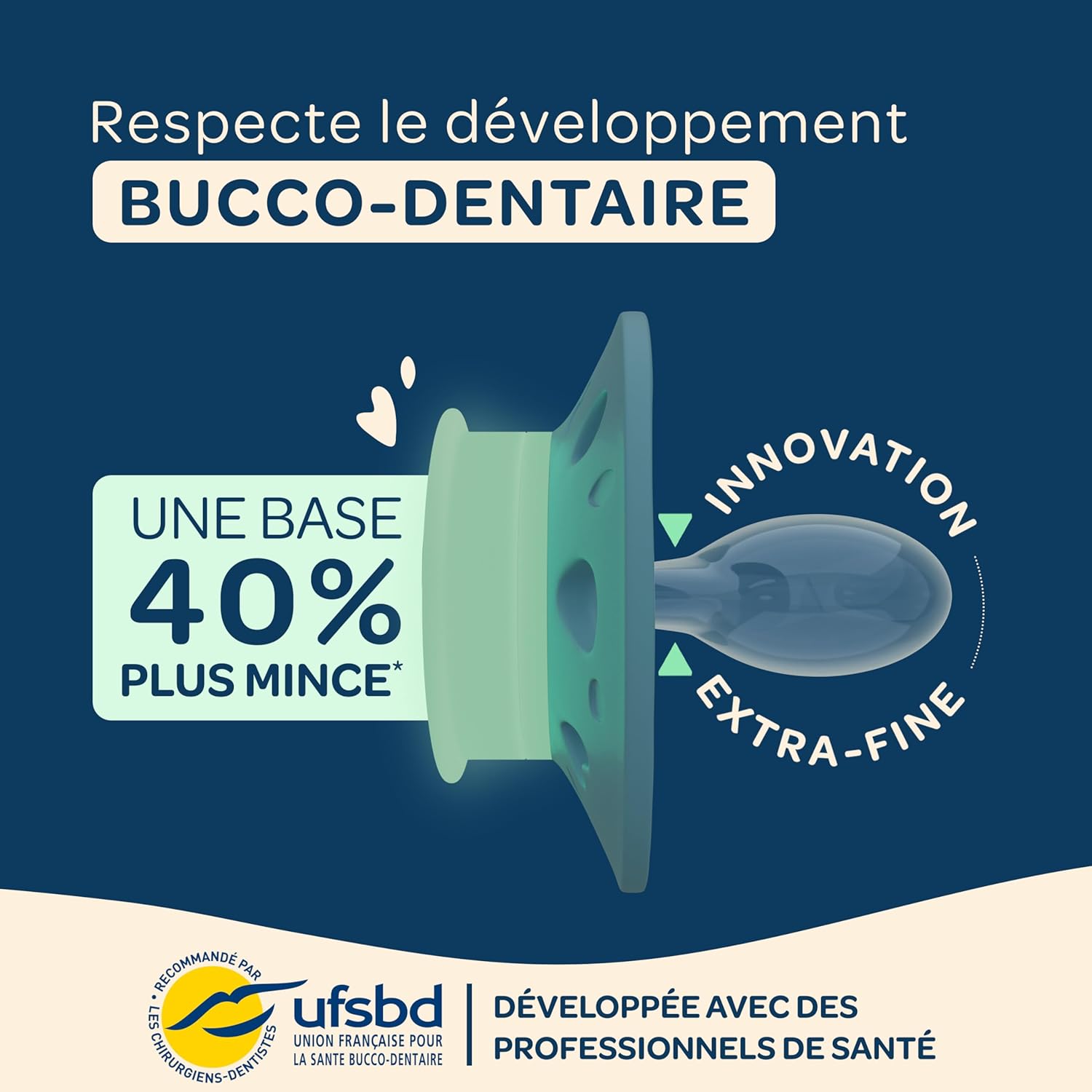 Thumbnail 2 de BIOLANE - Tétines anatomiques de nuit: sucettes phosphorescentes extra-fines, 18 mois et +, bleu/beige